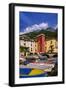 Italy, Veneto, Lake Garda, Cassone Di Malcesine, Harbour Against Monte Baldo-Udo Siebig-Framed Photographic Print
