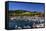 Italy, Veneto, Lake Garda, Garda, Harbour with Lakeside Promenade-Udo Siebig-Framed Stretched Canvas