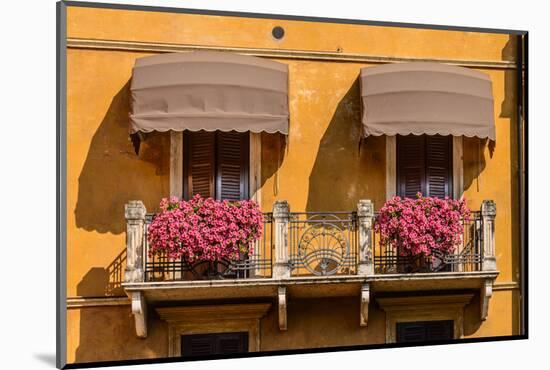 Italy, Veneto, Lake Garda, Garda, Lakeside Promenade, House Facade-Udo Siebig-Mounted Photographic Print