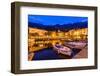 Italy, Veneto, Lake Garda, Malcesine, Harbour Against Monte Baldo-Udo Siebig-Framed Photographic Print