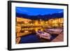 Italy, Veneto, Lake Garda, Malcesine, Harbour Against Monte Baldo-Udo Siebig-Framed Photographic Print