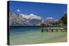 Italy, Veneto, Lake Garda, Malcesine, Townscape with Scaliger Castle-Udo Siebig-Stretched Canvas