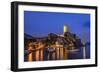 Italy, Veneto, Lake Garda, Malcesine, Townscape with Scaliger Castle-Udo Siebig-Framed Photographic Print