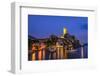 Italy, Veneto, Lake Garda, Malcesine, Townscape with Scaliger Castle-Udo Siebig-Framed Photographic Print