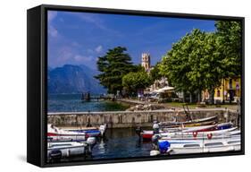 Italy, Veneto, Lake Garda, Torri Del Benaco, District Pai, Townscape-Udo Siebig-Framed Stretched Canvas