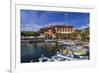 Italy, Veneto, Lake Garda, Torri Del Benaco, Harbour, Albergo Gardesana-Udo Siebig-Framed Photographic Print