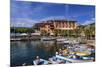 Italy, Veneto, Lake Garda, Torri Del Benaco, Harbour, Albergo Gardesana-Udo Siebig-Mounted Photographic Print