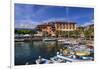 Italy, Veneto, Lake Garda, Torri Del Benaco, Harbour, Albergo Gardesana-Udo Siebig-Framed Photographic Print