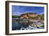 Italy, Veneto, Lake Garda, Torri Del Benaco, Harbour, Albergo Gardesana-Udo Siebig-Framed Photographic Print