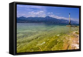 Italy, Veneto, Lake Garda, Torri Del Benaco, Lakeside Promenade-Udo Siebig-Framed Stretched Canvas