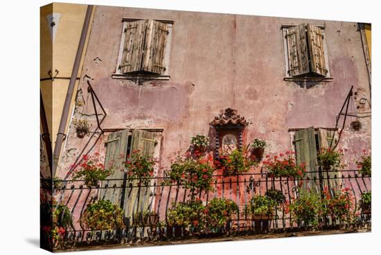 Italy, Veneto, Lake Garda, Torri Del Benaco, Old Town, House Facade, Madonna-Udo Siebig-Stretched Canvas