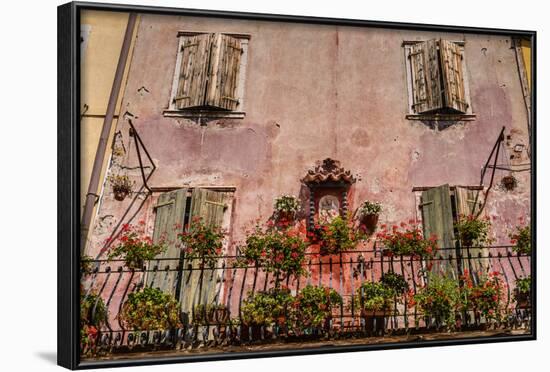 Italy, Veneto, Lake Garda, Torri Del Benaco, Old Town, House Facade, Madonna-Udo Siebig-Framed Photographic Print