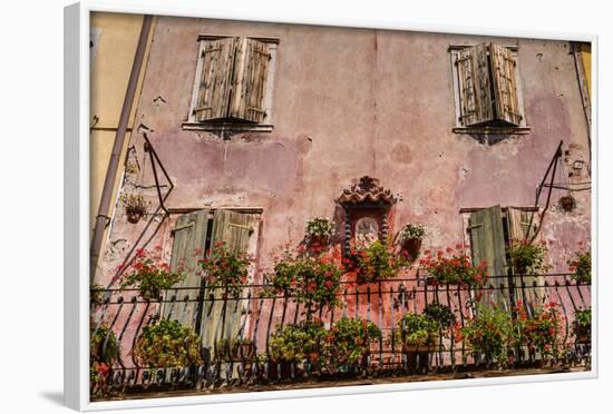 Italy, Veneto, Lake Garda, Torri Del Benaco, Old Town, House Facade, Madonna-Udo Siebig-Framed Photographic Print