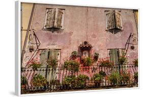 Italy, Veneto, Lake Garda, Torri Del Benaco, Old Town, House Facade, Madonna-Udo Siebig-Framed Photographic Print