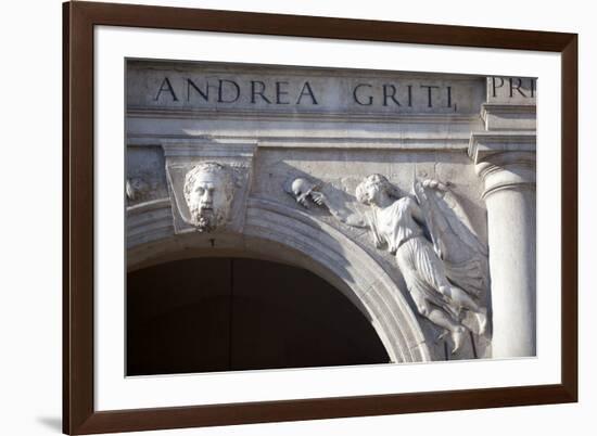 Italy, Veneto, Padua. Detail of Sculpture on Facade.-Ken Scicluna-Framed Photographic Print