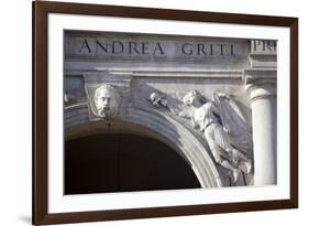 Italy, Veneto, Padua. Detail of Sculpture on Facade.-Ken Scicluna-Framed Photographic Print