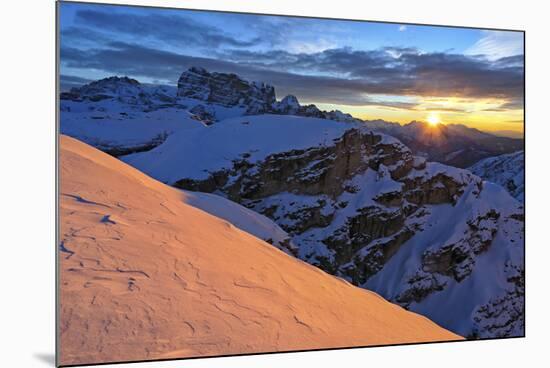 Italy, Veneto, Sunrise on the Croda Di Toni Group-Samuel Pradetto-Mounted Photographic Print