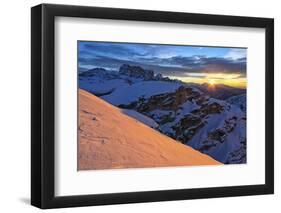 Italy, Veneto, Sunrise on the Croda Di Toni Group-Samuel Pradetto-Framed Photographic Print