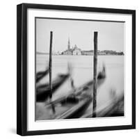 Italy, Veneto, Venezia District, Venice. San Giorgio Maggiore. Gondolas.-Francesco Iacobelli-Framed Photographic Print