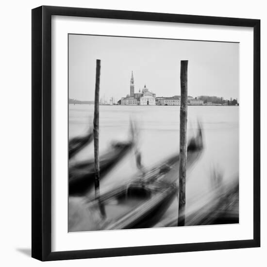 Italy, Veneto, Venezia District, Venice. San Giorgio Maggiore. Gondolas.-Francesco Iacobelli-Framed Photographic Print