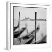 Italy, Veneto, Venezia District, Venice. San Giorgio Maggiore. Gondolas.-Francesco Iacobelli-Framed Photographic Print