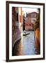 Italy, Veneto, Venice. a Gondolier Rowing His Gondola on the Grand Canal. Unesco-Ken Scicluna-Framed Photographic Print