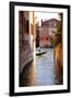 Italy, Veneto, Venice. a Gondolier Rowing His Gondola on the Grand Canal. Unesco-Ken Scicluna-Framed Photographic Print