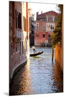 Italy, Veneto, Venice. a Gondolier Rowing His Gondola on the Grand Canal. Unesco-Ken Scicluna-Mounted Premium Photographic Print