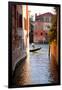 Italy, Veneto, Venice. a Gondolier Rowing His Gondola on the Grand Canal. Unesco-Ken Scicluna-Framed Premium Photographic Print