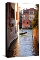 Italy, Veneto, Venice. a Gondolier Rowing His Gondola on the Grand Canal. Unesco-Ken Scicluna-Stretched Canvas