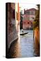 Italy, Veneto, Venice. a Gondolier Rowing His Gondola on the Grand Canal. Unesco-Ken Scicluna-Stretched Canvas