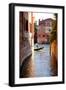 Italy, Veneto, Venice. a Gondolier Rowing His Gondola on the Grand Canal. Unesco-Ken Scicluna-Framed Photographic Print