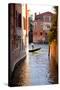 Italy, Veneto, Venice. a Gondolier Rowing His Gondola on the Grand Canal. Unesco-Ken Scicluna-Stretched Canvas