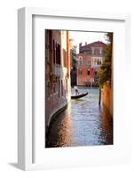 Italy, Veneto, Venice. a Gondolier Rowing His Gondola on the Grand Canal. Unesco-Ken Scicluna-Framed Photographic Print