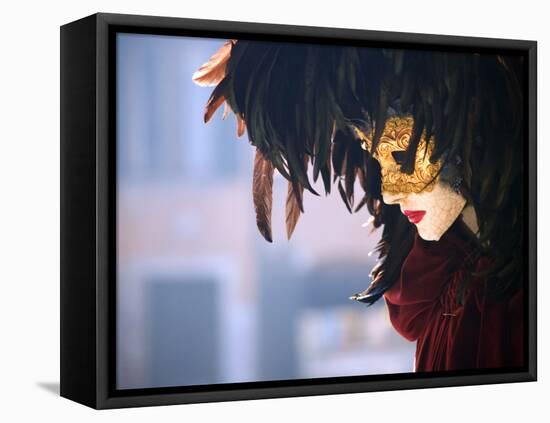 Italy, Veneto, Venice; a Venetian Mask on a Mannequin-Ken Sciclina-Framed Stretched Canvas