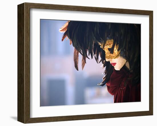 Italy, Veneto, Venice; a Venetian Mask on a Mannequin-Ken Sciclina-Framed Photographic Print