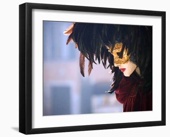 Italy, Veneto, Venice; a Venetian Mask on a Mannequin-Ken Sciclina-Framed Photographic Print