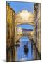 Italy, Veneto, Venice. Bridge of Sighs Illuminated at Dusk with Gondolas-Matteo Colombo-Mounted Photographic Print