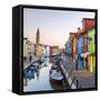 Italy, Veneto, Venice, Burano. Sunset in the Town-Matteo Colombo-Framed Stretched Canvas