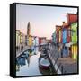 Italy, Veneto, Venice, Burano. Sunset in the Town-Matteo Colombo-Framed Stretched Canvas