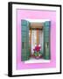 Italy, Veneto, Venice, Burano. Typical Window on a Colorful House-Matteo Colombo-Framed Photographic Print