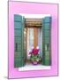 Italy, Veneto, Venice, Burano. Typical Window on a Colorful House-Matteo Colombo-Mounted Photographic Print