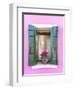 Italy, Veneto, Venice, Burano. Typical Window on a Colorful House-Matteo Colombo-Framed Photographic Print