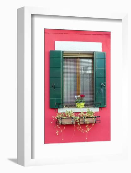 Italy, Veneto, Venice, Burano. Typical Window on a Colorful House-Matteo Colombo-Framed Photographic Print