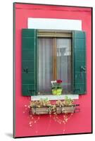 Italy, Veneto, Venice, Burano. Typical Window on a Colorful House-Matteo Colombo-Mounted Photographic Print