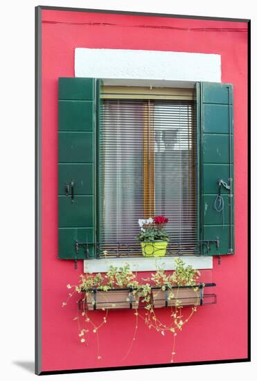 Italy, Veneto, Venice, Burano. Typical Window on a Colorful House-Matteo Colombo-Mounted Photographic Print