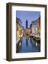 Italy, Veneto, Venice, Dorsoduro, Rio Di San Barnaba, Boats, Campo, Dusk-Rainer Mirau-Framed Photographic Print