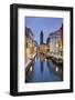 Italy, Veneto, Venice, Dorsoduro, Rio Di San Barnaba, Boats, Campo, Dusk-Rainer Mirau-Framed Photographic Print