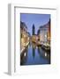 Italy, Veneto, Venice, Dorsoduro, Rio Di San Barnaba, Boats, Campo, Dusk-Rainer Mirau-Framed Photographic Print