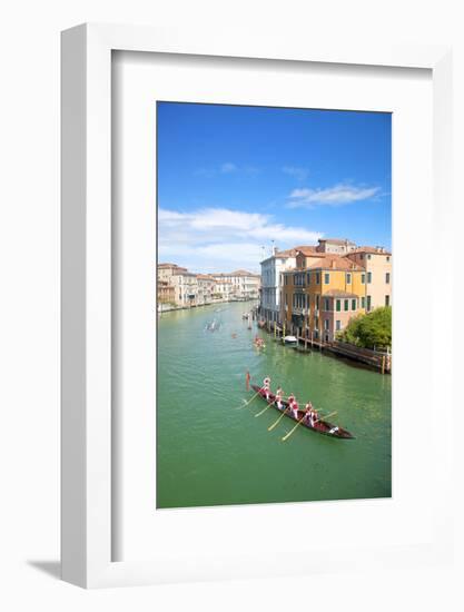 Italy, Veneto, Venice. During the Vongalonga Rowing Boat Festival on the Gran Canal.-Ken Scicluna-Framed Photographic Print
